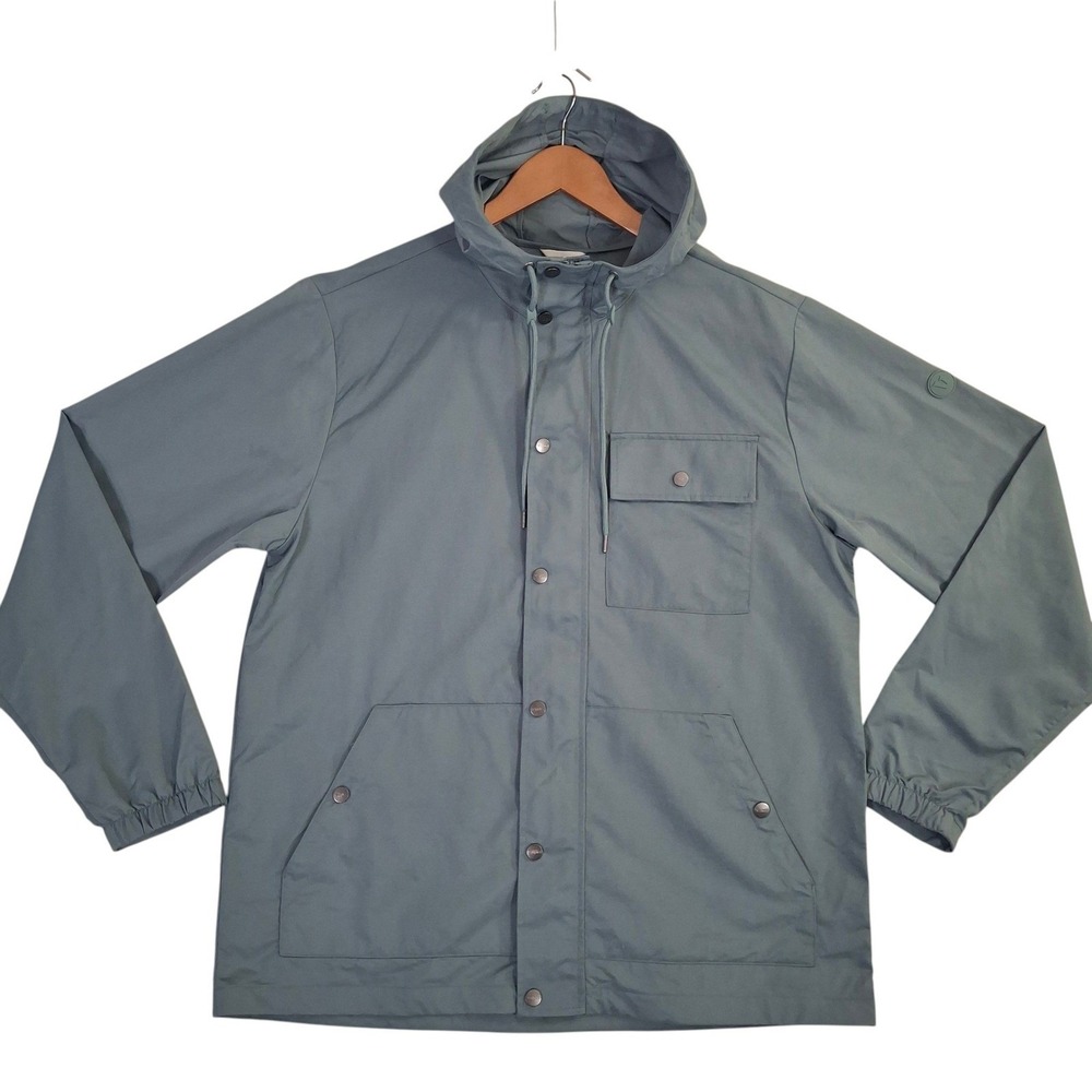 Vuori Dyer Jacket Gray Mens XL Full Zip Snap Hooded Windbreaker